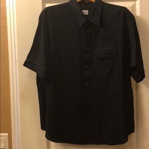 Armani Collezioni navy linen shirt XXL